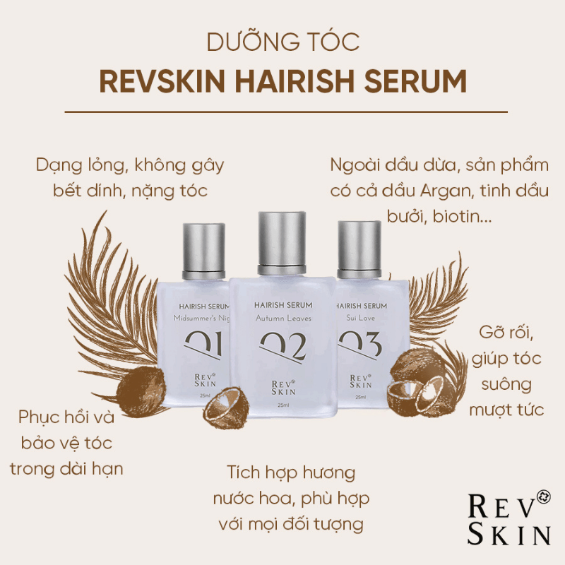 Bên cạnh dầu dừa, dưỡng tóc RevSkin còn chứa nhiều dưỡng chất vàng cho tóc